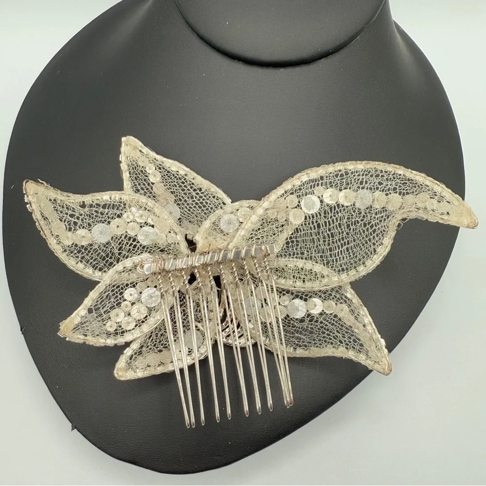 Wedding Floral Hair Comb - Veil Clip